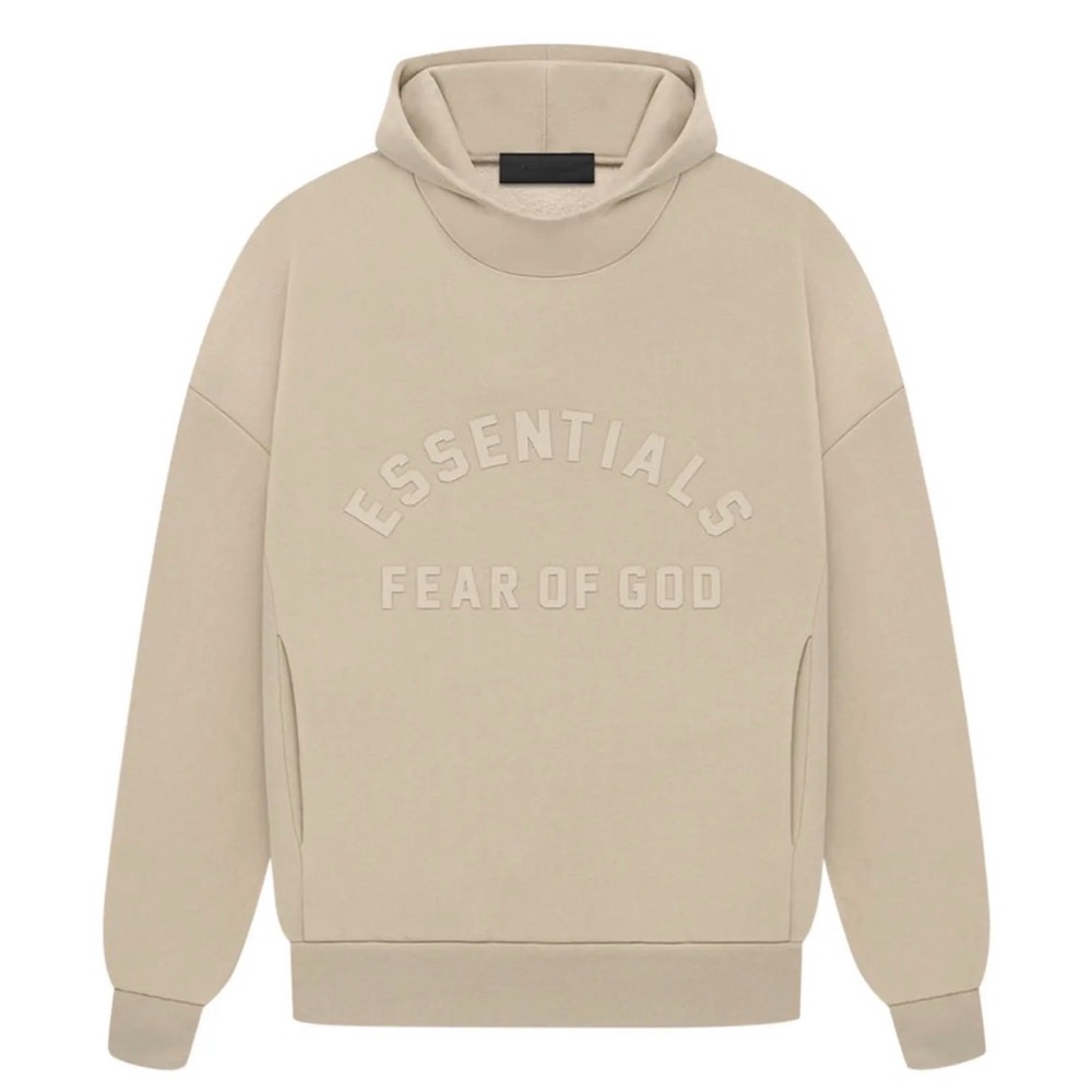 Fear of God Essentials Hoodie, Dusty Beige, Size M